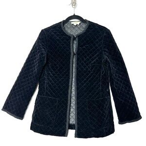 Vintage Black Velvet Quilted Jacket Whimsigoth Witchy Old Money Castlecore Moody